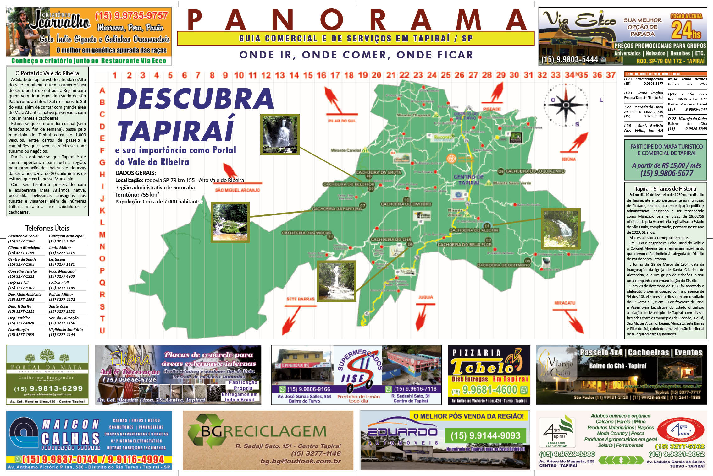 Mapa Turístico e Comercial de Tapiraí - Edição 46, Setembro de 2020