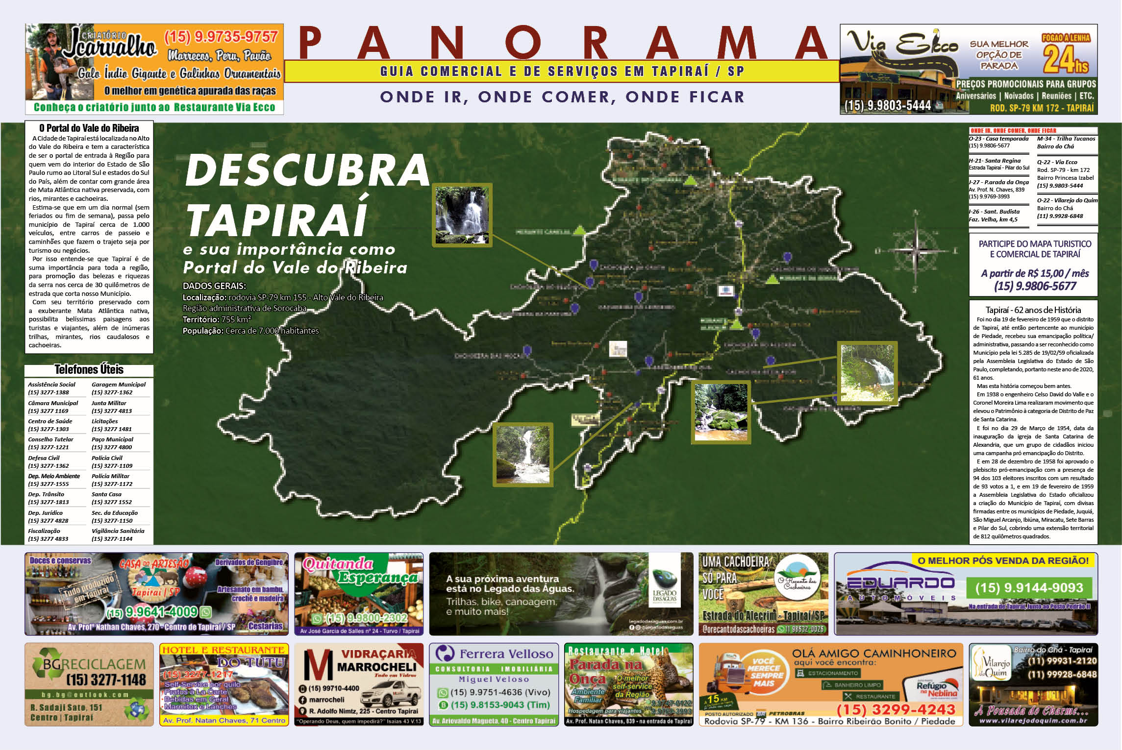 Mapa Turístico e Comercial de Tapiraí - Edição 50, Agosto de 2021
