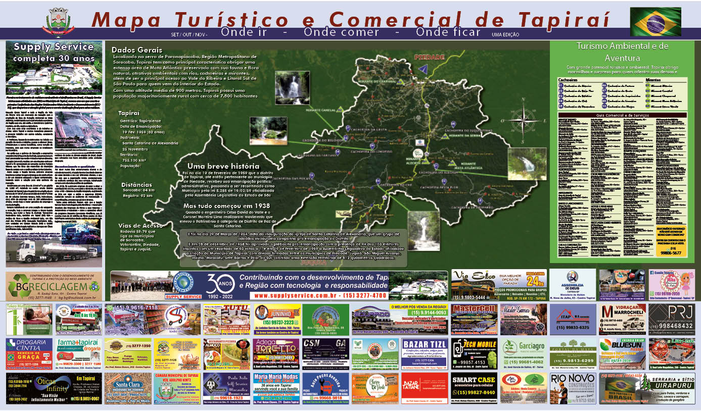 Mapa Turístico e Comercial de Tapiraí - Edição 53, Agosto de 2022