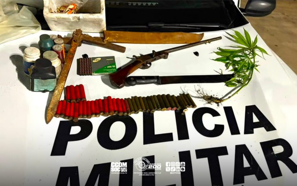 Polícia Militar prende homem por violência doméstica e apreende arsenal ilegal em Tapiraí