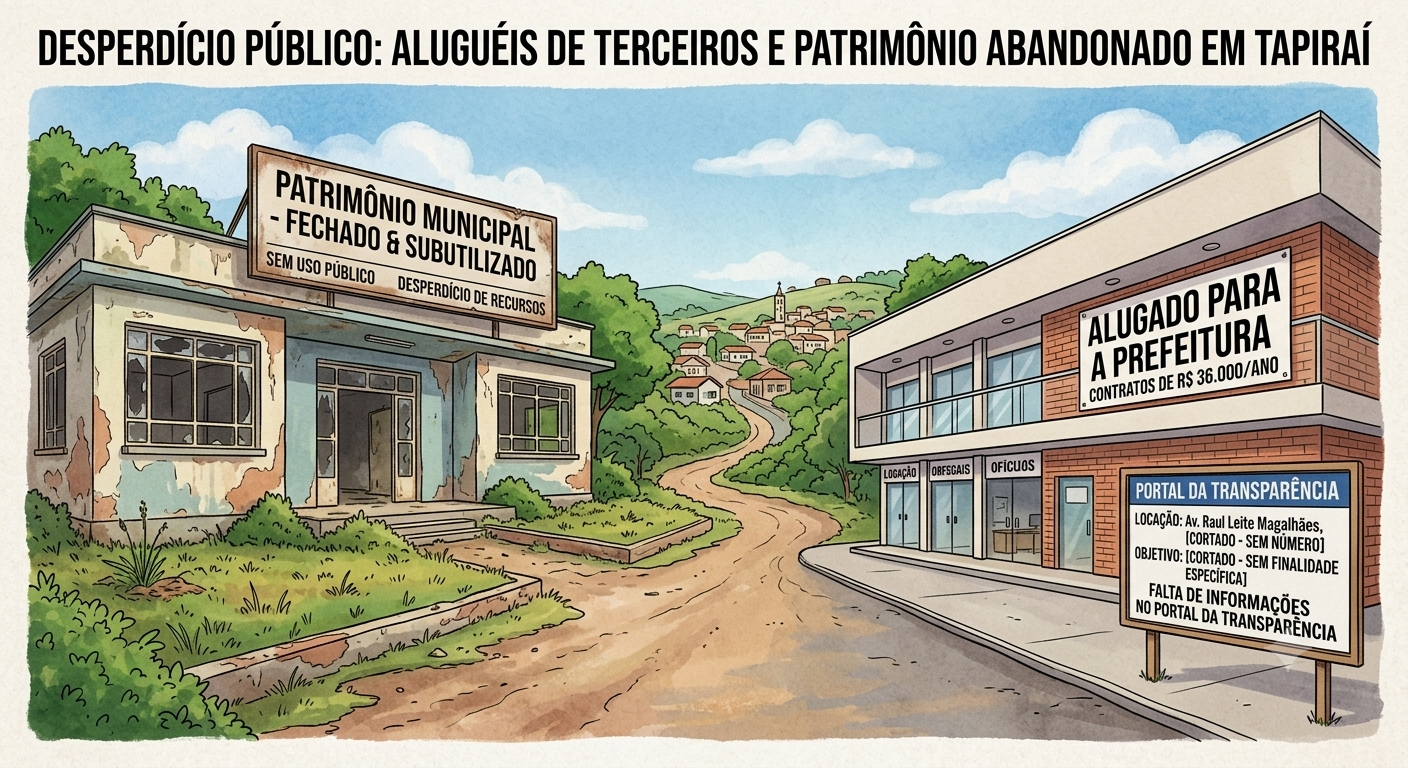 O Contraditório Custo do Abandono: Prefeitura Aluga Imóveis de Terceiros Enquanto Patrimônio Público Permanece Subutilizado
