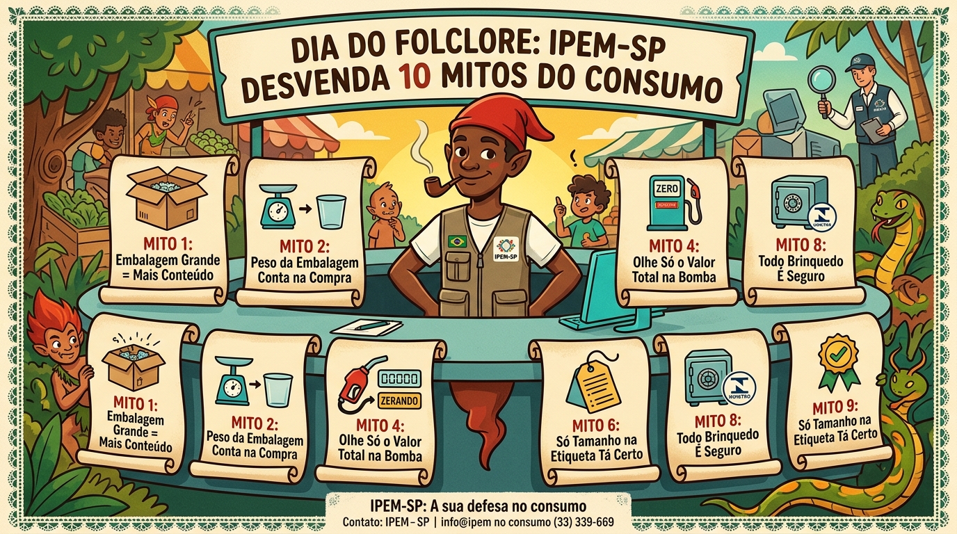 Dia do Folclore: Ipem-SP esclarece 10 mitos que podem confundir o consumidor